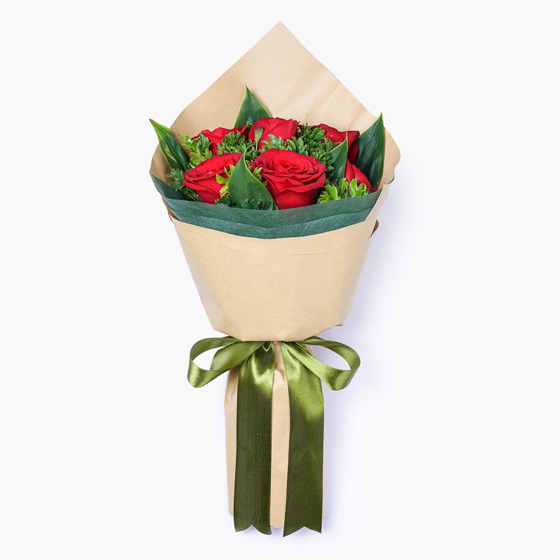 My Valentine - 6 Red roses Bouquet